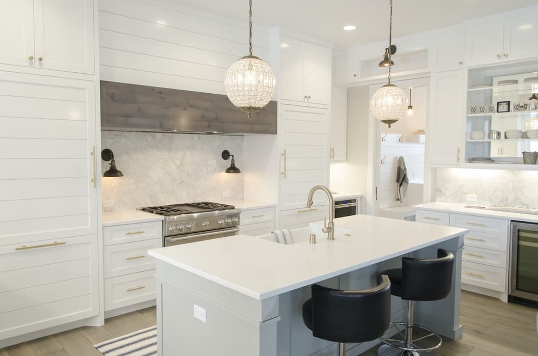 white laminate kitchen