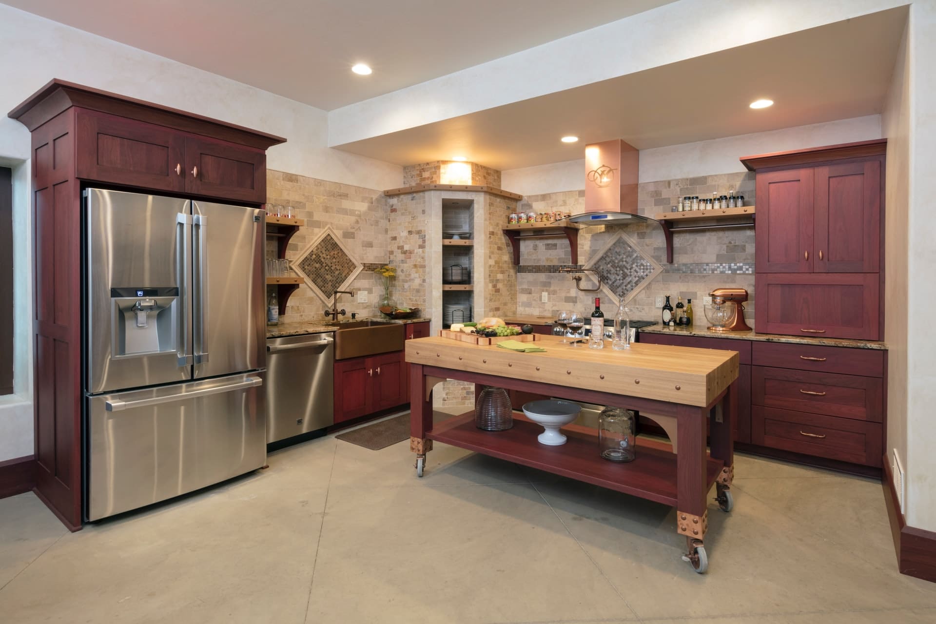 Rustic kitchen island