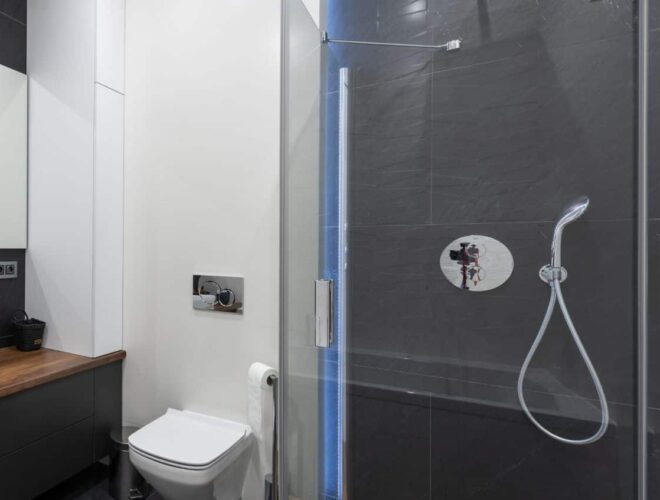 large tile shower