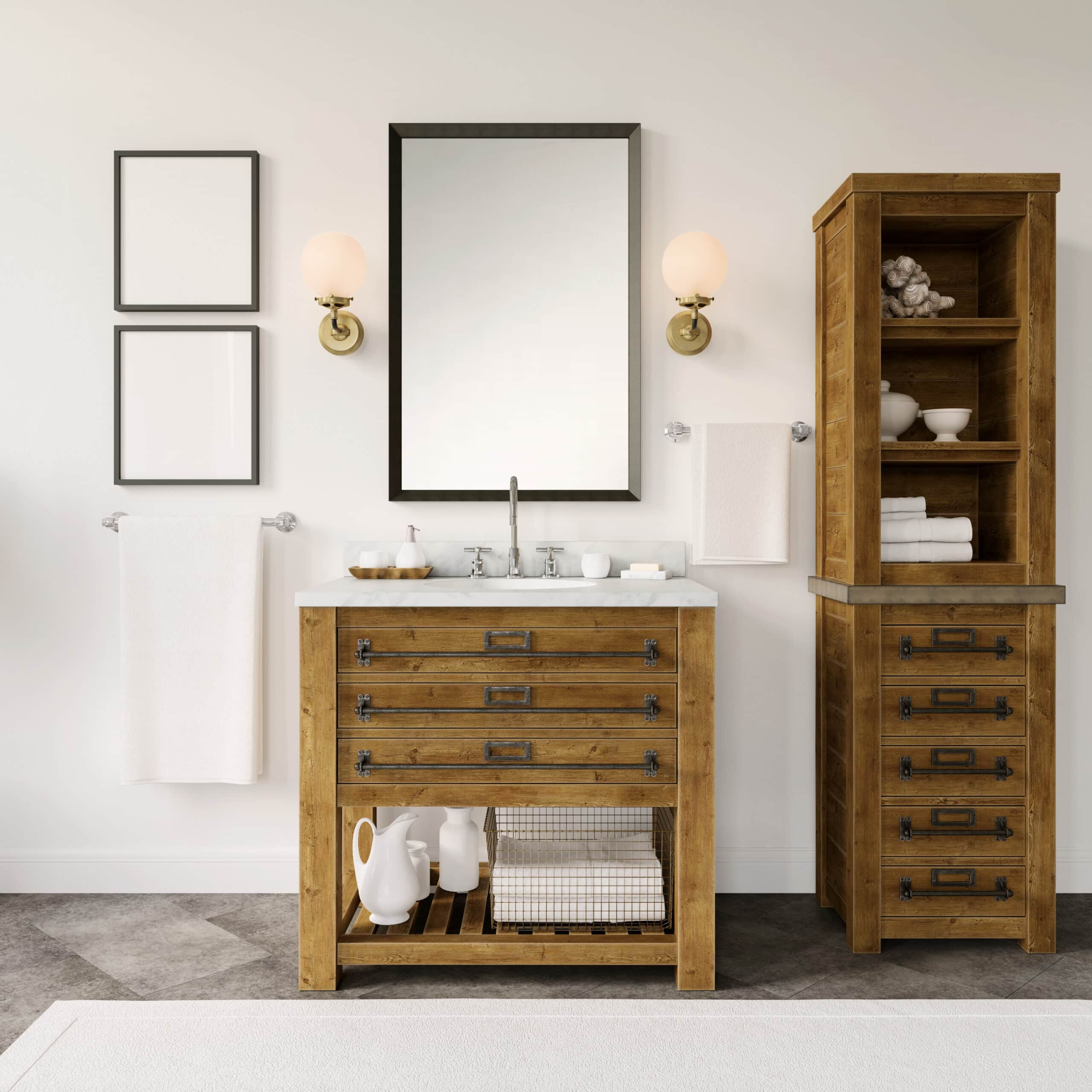 wooden cabinets for bathroom