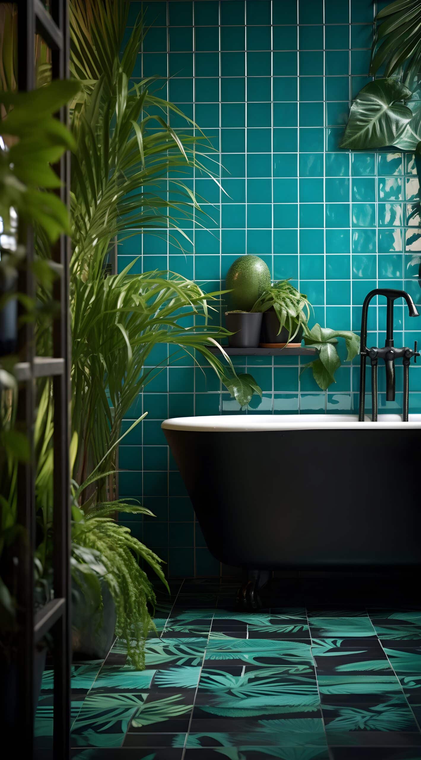 turquoise green tiles for bathroom